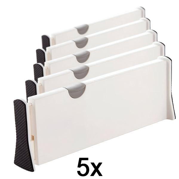 5x Nastavitelné dělicí příčky do zásuvek nebo polic | DIVISERINO