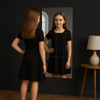 Samolepící zrcadla s HD čistotou (4 ks, 30x30 cm) | MIRRAZE